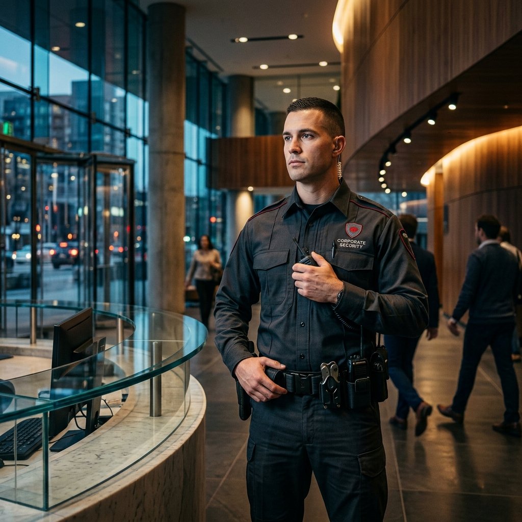 Erfahrener B2B Sicherheitsmitarbeiter von LeoGuard Security im Einsatz